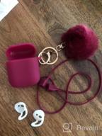 img 1 attached to AirPods 3 Case Cover 2021 Version Soft Silicone Fur Ball Keychain Girls Women Shockproof Protective Visible Front LED Wine Red review by Philip Berry