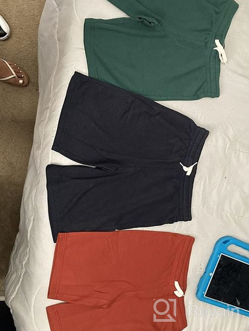 img 1 attached to 🏀 Boys French Terry Drawstring Jogger Shorts - Basketball Sport Shorts - Multi Packs by Andrew Scott review by Tyson Burch