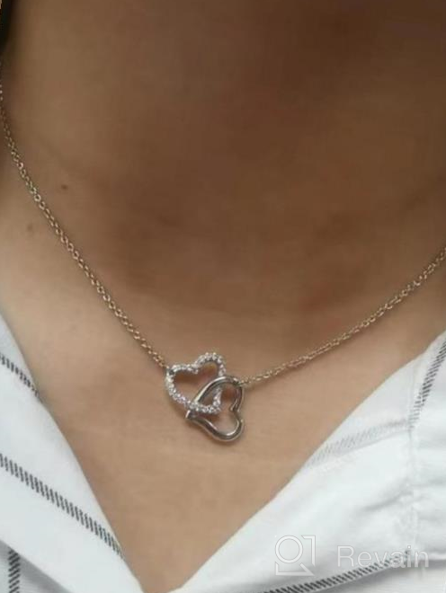 img 1 attached to Interlocking Heart Necklace for Grandma, Mom, Daughter, and Granddaughter - Perfect Gift for Mothers' Day and Birthdays by MANVEN review by Courtney Ellis