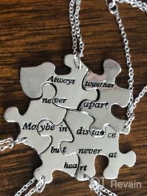 img 6 attached to Stylish Lux Accessories Burnish Gold Always Together Puzzle Best Friends BFF Necklace - A Perfect Keepsake