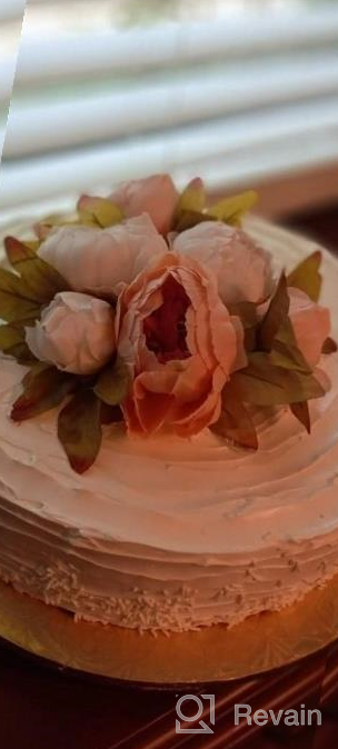 img 1 attached to Vintage Artificial Peony Bouquet - Luyue New Green Silk Flowers review by Jamie Rios