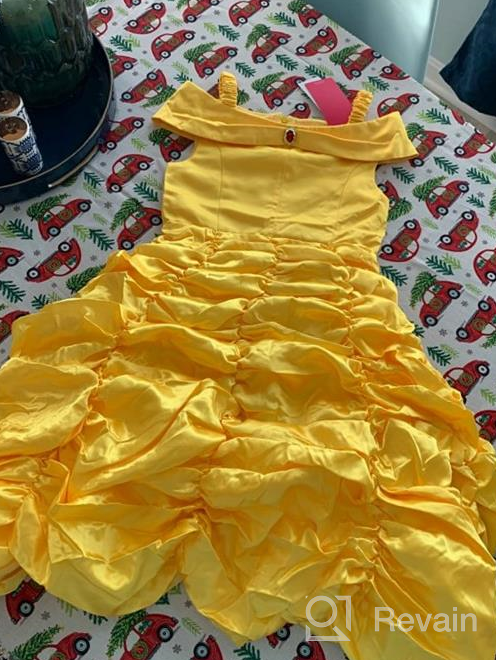 img 1 attached to Yellow Layered Princess Costume Dress With Accessories For Little Girls By ReliBeauty review by Paul Martindale