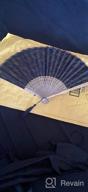 img 1 attached to Vintage Bamboo Wood Silk Folding Hand Fan For Women - Amajiji HBSY (23Cm) (003) review by Emanuel Frison