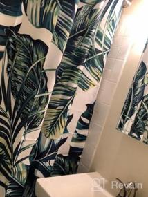 img 8 attached to LIVILAN Tropical Shower Curtain, Green Shower Curtain, Plant Shower Curtain, Leaf Shower Curtain, Botanical Shower Curtain Set With 12 Hooks, 72X84 Inches, Jungle Bathroom Decor