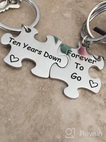 img 5 attached to Long Distance Love: Couples Puzzle Keychains for Romantic Boyfriend Birthday Gift and Long Distance Relationships