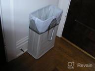 img 1 attached to Tall And Slim Collapsible Laundry Hamper With Breathable Mesh Cover And Silver Handle - Handy Hanging Basket For Travel, Waterproof And Upgraded With Linen Fabric By Caroeas review by Lindsay Nguyen