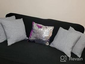 img 8 attached to Set Of 4 Deconovo Textured Throw Pillow Covers - Lilac Spring 16X16 Inch, Solid Cushion Cover With Invisible Zipper For Sofa Couch Toss Pillows (No Inserts)
