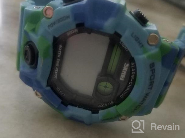 img 1 attached to 🌲 Boys Camouflage LED Sports Kids Watch: Waterproof Digital Electronic Military Wristwatch with Silicone Band, Alarm, Stopwatch - Age 5-10 review by Chris Bailey
