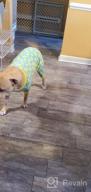 картинка 1 прикреплена к отзыву Растяжимые пижамы для собак и кошек желтого цвета с уткой - мягкая одежда для собак, обеспечивающая комфортный отдых от Doug Bunkers