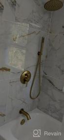 img 6 attached to Brass Rain Shower Tub Set With 8 Inches Shower Head And Handheld Shower, Including Tub Spout And Rough In Valve - Sumertain Shower System In Brushed Gold Finish