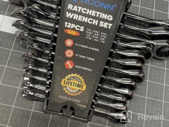 img 1 attached to TICONN Professional Ratcheting Wrench Set - 24PCS With Organizer Rack - Metric And SAE Combination - High Quality Cr-V Material - Slim Profile For Mechanic Use. review by Brett Blazis