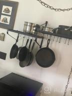 img 1 attached to Wall-Mounted Pot Rack Set Of 2 With 16 Hooks - Love-KANKEI Kitchen Organizer To Hold Cookware And Utensils - White Shelves For Easy Storage review by Daniel Murr