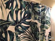 img 1 attached to Artistic Botanical Green Leaves Shower Curtain Set With Hooks - Tropical Palm Print On White Background - 72" X 72" Fabric Bathroom Curtain For Stunning Décor review by Scott Pentapati