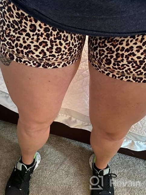 RAYPOSE Yoga Biker Shorts for Women High Waist Leopard Print