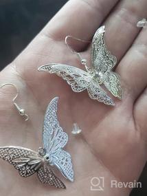img 6 attached to Comelyjewel Women'S Silver Plated Filigree Butterfly Drop Dangle Hook Earrings (Filigree Butterfly)