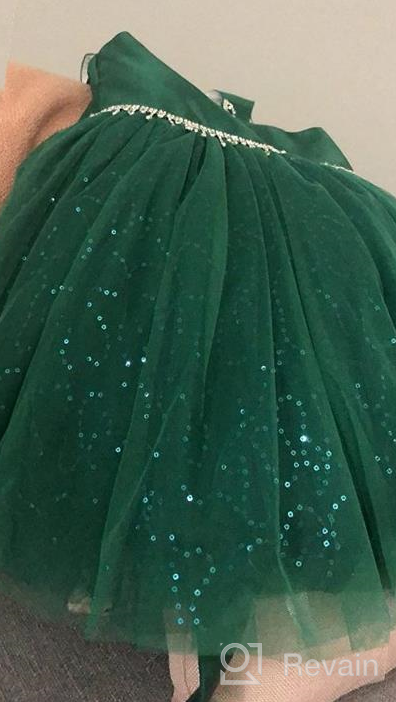 img 1 attached to Weileenice Christmas Princess Ballgown Rhinestone Girls' Clothing for Dresses review by Mufti Capers