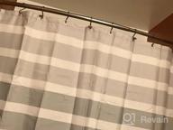 img 1 attached to Luxury Geometric Blue Fabric Shower Curtain Set W/ 12 Hooks - 72X72 Inches review by David Forleo