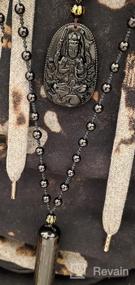 img 7 attached to Authentic 100% Pure Obsidian Zodiac Bodhisattva Pendant Necklace - Natural Amulet Talisman