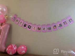 img 5 attached to Украшения для девочки на 1 день рождения Розовые принадлежности для вечеринок - баннер с первым днем ​​​​рождения, номер 1, фотобаннер 0-12 месяцев, корона на день рождения, торт Topper ONE, украшение баннера для стульчика