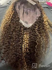 img 6 attached to BLY Water Wave Lace Front Wigs Human Hair Ombre Brown Mix Highlight Honey Blonde Colored 4/27 Wig 4X4 HD Transparent Lace Front 200% Density Full&Thick Hair 24 Inch