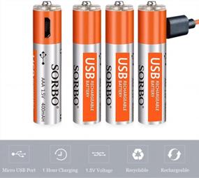 img 3 attached to Rechargeable AAA Lithium Batteries With Micro USB Charging Port - 1000 Cycle, 1.5V/400MAh - Pre-Charged, 4/Pack