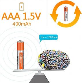 img 2 attached to Rechargeable AAA Lithium Batteries With Micro USB Charging Port - 1000 Cycle, 1.5V/400MAh - Pre-Charged, 4/Pack