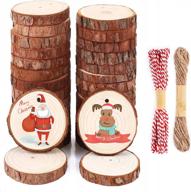 🌳 30pcs unfinished wood slices 2.4"-2.8" | natural wooden circle kit with pre-drilled hole for rustic wedding decorations, round coasters, halloween & christmas ornaments | diy arts & crafts logo