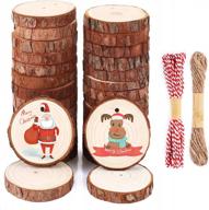 🌳 30pcs unfinished wood slices 2.4"-2.8" | natural wooden circle kit with pre-drilled hole for rustic wedding decorations, round coasters, halloween & christmas ornaments | diy arts & crafts логотип