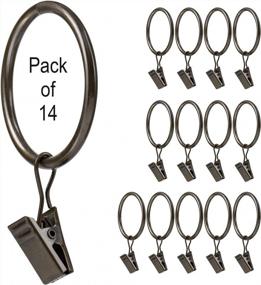 img 4 attached to Upgrade Your Curtains With KAMANINA 14 Pack Heavy Duty Bronze Curtain Rings And Clips