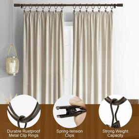 img 1 attached to Обновите свои шторы с помощью KAMANINA 14 Pack Heavy Duty Bronze Curtain Rings And Clips