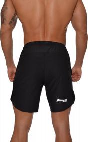 img 1 attached to YoungLA Men'S Running Shorts: Powerlifting Athletic Gym Workout - Size S Black