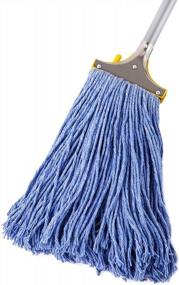 img 3 attached to Heavy Duty Cotton Mop Head Replacement For Commercial Grade Floor Cleaning: Yocada Looped-Open String Wet Mop Head Refill In Blue (One Pack)