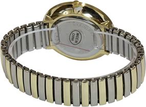 img 1 attached to 🕰️ Easy-to-Read Two-Tone Stretch Band Watch with Super Large Face