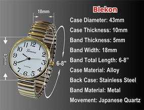 img 3 attached to 🕰️ Easy-to-Read Two-Tone Stretch Band Watch with Super Large Face