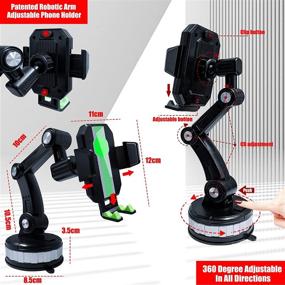 img 3 attached to 📱 Suction Cup Car Phone Holder - Powerful Adsorption Mount, 360° Rotation Long Arm Windshield Stand - Universal Heavy Duty Holder for iPhone/Samsung & Truck GPS