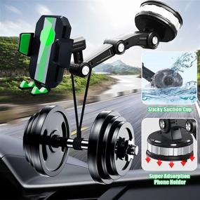 img 2 attached to 📱 Suction Cup Car Phone Holder - Powerful Adsorption Mount, 360° Rotation Long Arm Windshield Stand - Universal Heavy Duty Holder for iPhone/Samsung & Truck GPS