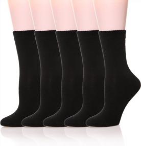 img 4 attached to Soft And Warm Women'S Winter Crew Socks In Thick Cotton For Maximum Comfort By SDBING