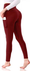 img 4 attached to Women'S High Waisted Leggings With Pockets For Workout & Running - Tummy Control Seamless Gym Clothes