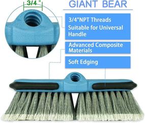 img 2 attached to 🚗 Gentle and Efficient: GIANT BEAR 10 Inch Soft Bristle Car Wash Brush Head for Scratch-Free Vehicles, Flow-Thru Design for Paint Protection, Fits Standard Acme 3/4” Trapezoidal Thread - Ideal for TV/Truck/Deck/Kitchen Cleaning Brush