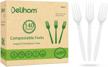 compostable forks large 7 inch 100% biodegradable cutlery utensils 140 pieces disposable utensils eco friendly for party, camping logo