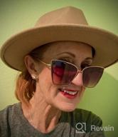 img 1 attached to Women'S Wide Brim Wool Fedora Panama Hat With Belt Buckle By Lisianthus review by Alex Tilden