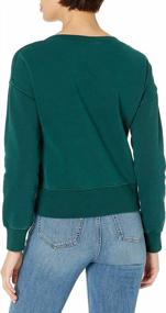 img 3 attached to Heritage Fleece Crop Sweatshirt With Boat Neck And Long Sleeves For Women By Goodthreads