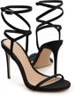 sexy lace-up heeled sandals for women - coutgo ankle strap summer dress shoes logo
