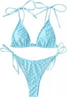комплект бикини с треугольными чашечками и завязками в горошек - женский купальный костюм из двух частей zaful логотип