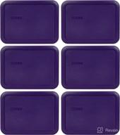 pyrex bundle: 7210-pc 3-cup purple plastic food storage lids - 6 item set логотип