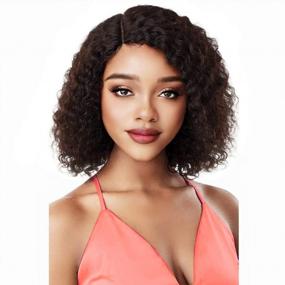 img 2 attached to HUA Curly Human Hair Wig For Black Women Human Hair Glueless Kinky Curly Short Bob Wig Human Hair Brazilian Glueless Wigs Human Hair Pre Plucked With Side Part Lace Wig 12 Inch Bob Wig 150% Density