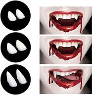 3 pairs of cpsyub cosplay vampire fangs - werewolf teeth for kids & adults | halloween party prop decoration логотип