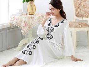 img 1 attached to Vintage Style Cotton Nightgown For Women: GERINLY Sleepwear With Victorian-Inspired Design, Embroidered With Flowers - A Perfect Sleepshirt Or Pajamas Dress Option.