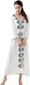 img 4 attached to Vintage Style Cotton Nightgown For Women: GERINLY Sleepwear With Victorian-Inspired Design, Embroidered With Flowers - A Perfect Sleepshirt Or Pajamas Dress Option.