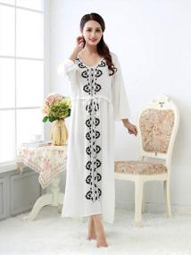 img 2 attached to Vintage Style Cotton Nightgown For Women: GERINLY Sleepwear With Victorian-Inspired Design, Embroidered With Flowers - A Perfect Sleepshirt Or Pajamas Dress Option.